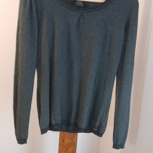 Scotch & Soda Sweaters - Maison Scotch Wool Blend Gray Pullover Sweater Blouse Long Sleeves Size 2 Sequin